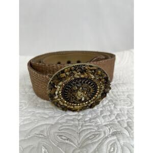 Coldwater Creek Women 48 Inch Tan Rock MInimalist Boho Chic Dress Belt